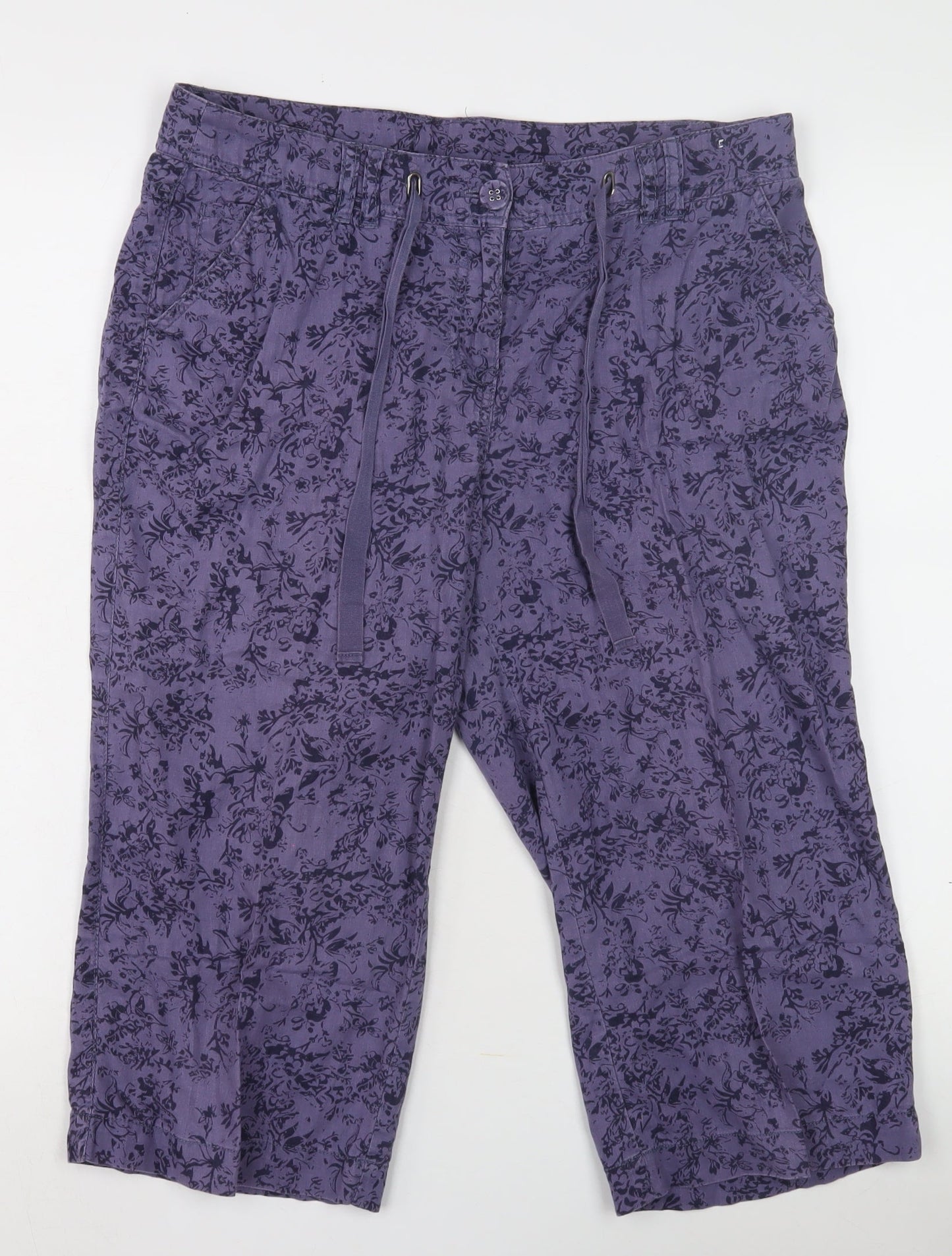 BHS Purple Floral Women's Trousers Size 10