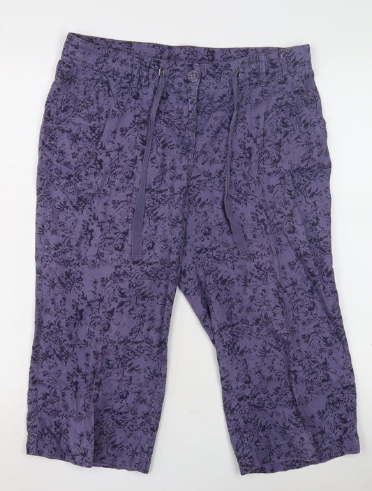 BHS Purple Floral Women's Trousers Size 10
