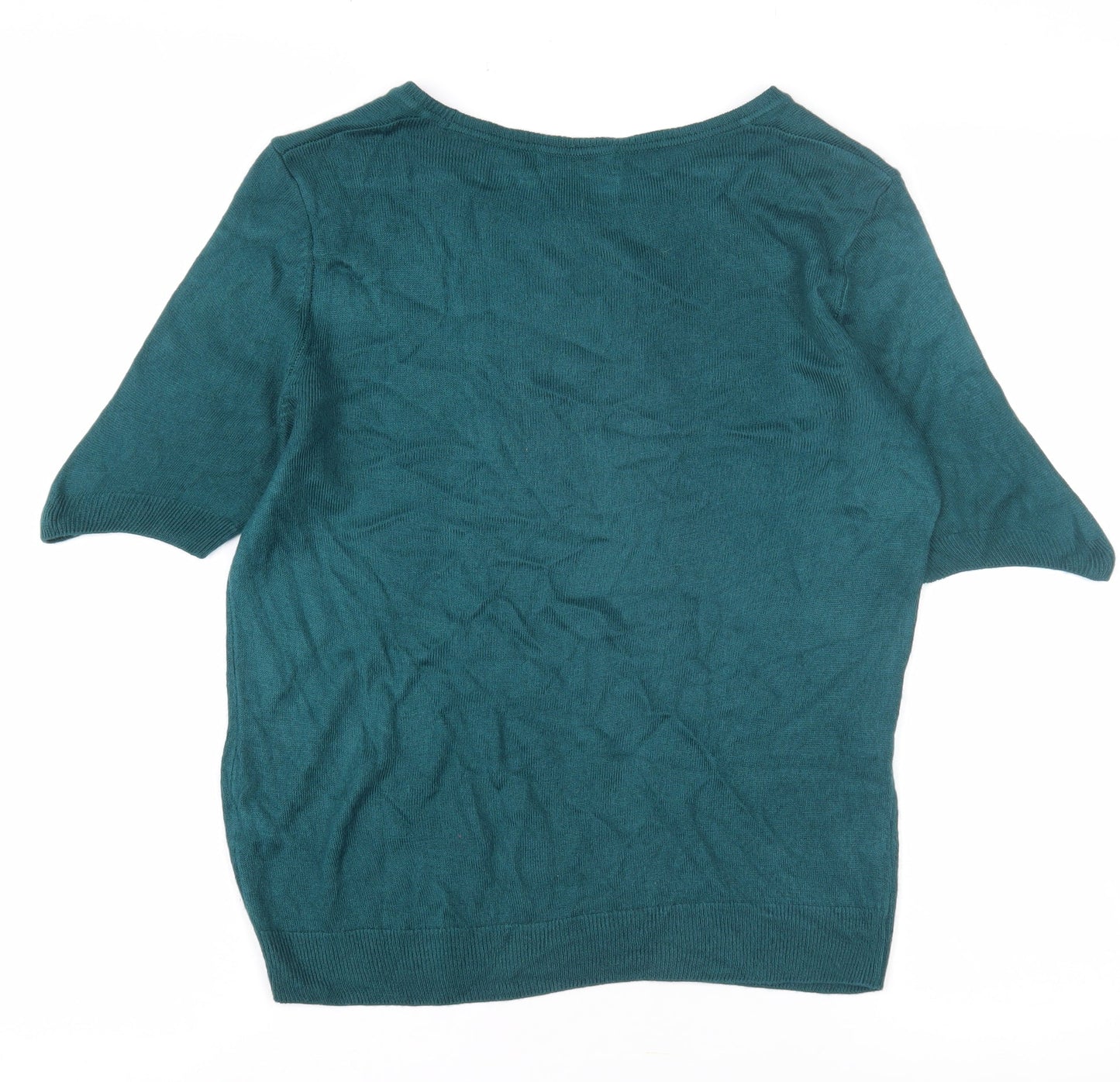 Marks and Spencer Women's Green Crew Neck Jumper Size 10