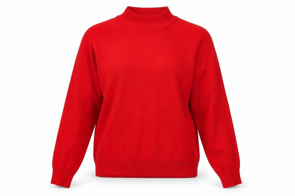 Topshop Women's Red Mock Neck Pullover Jumper Size 10