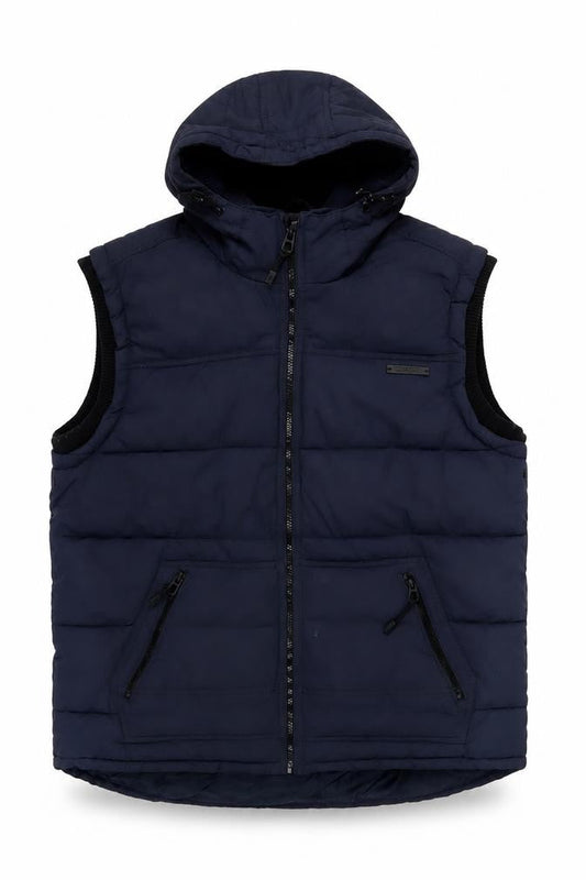 Next Men's Blue Puffer Jacket, L, Hooded, Zipped