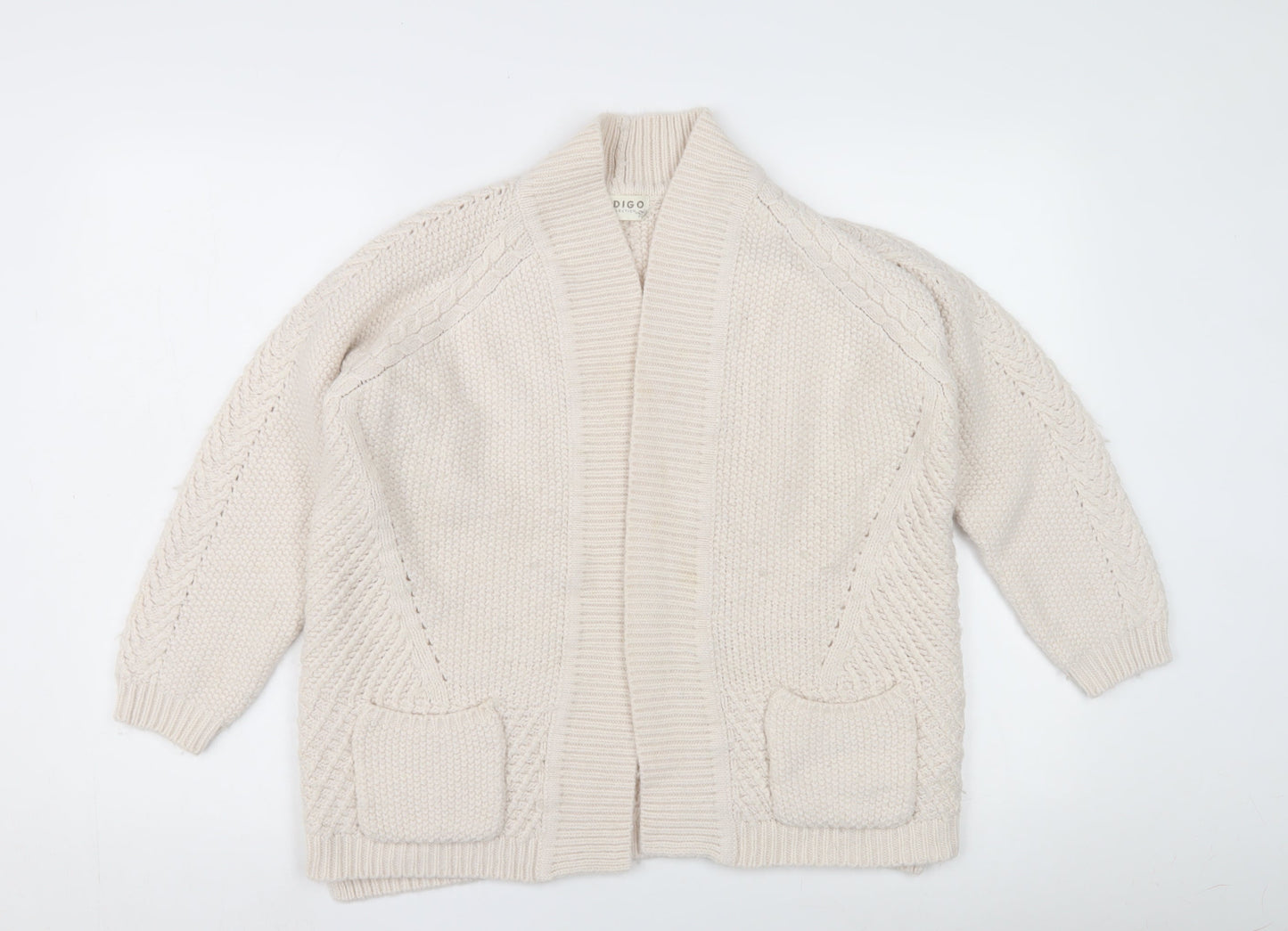 Marks and Spencer Women's Ivory Open Front Cardigan, Size 16