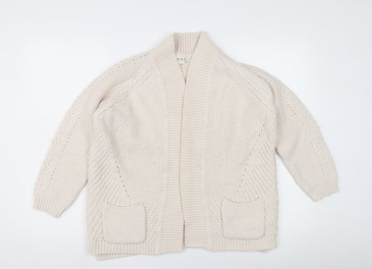 Marks and Spencer Women's Ivory Open Front Cardigan, Size 16
