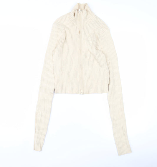 Monki Women's Beige XS Full Zip Jumper