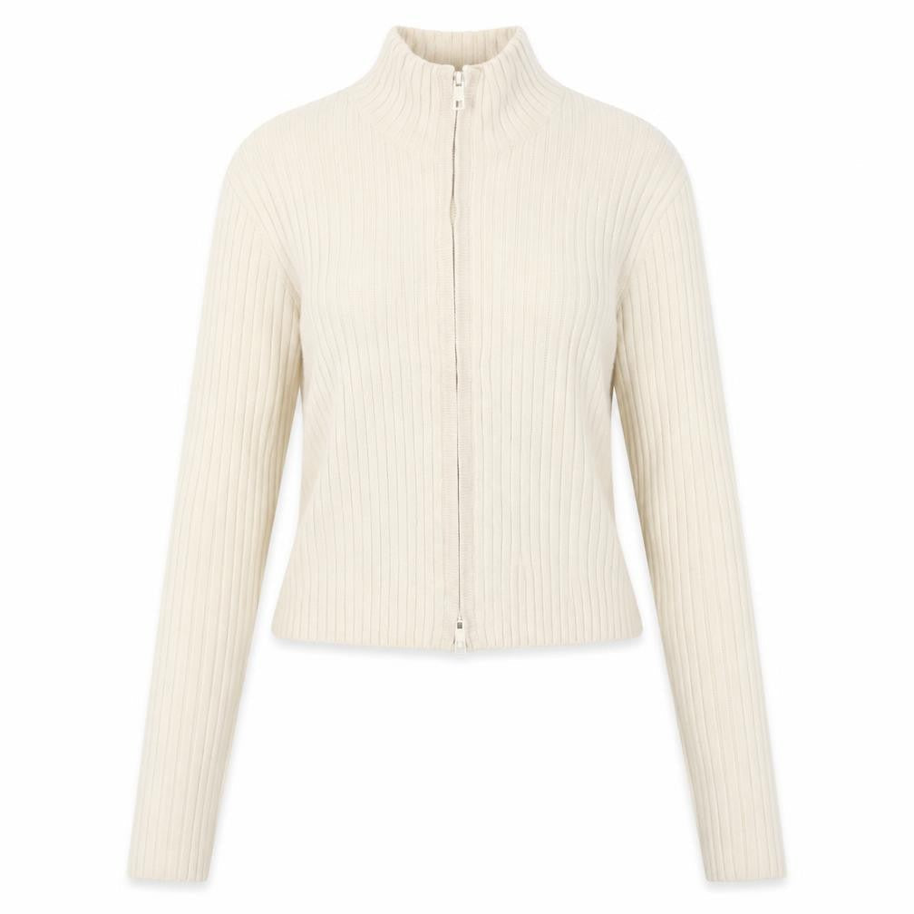 Monki Women's Beige XS Full Zip Jumper