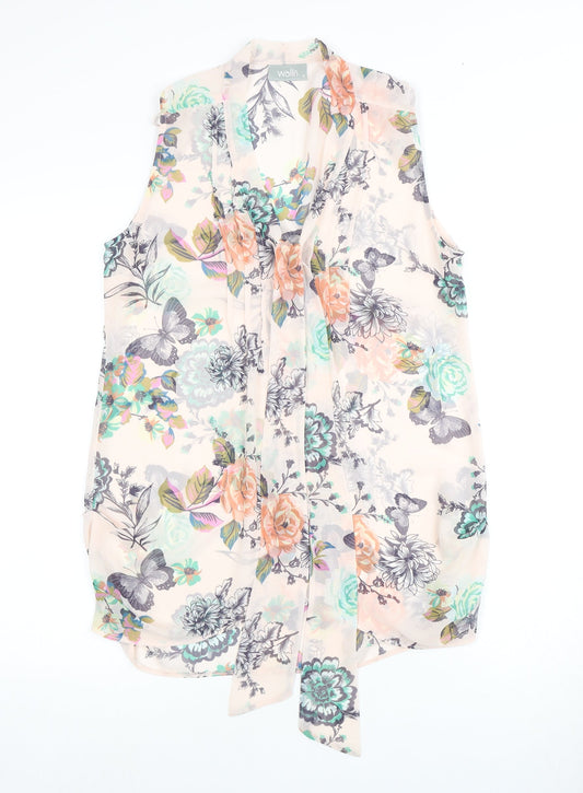 Wallis Women's Floral Chiffon Top Multicoloured S