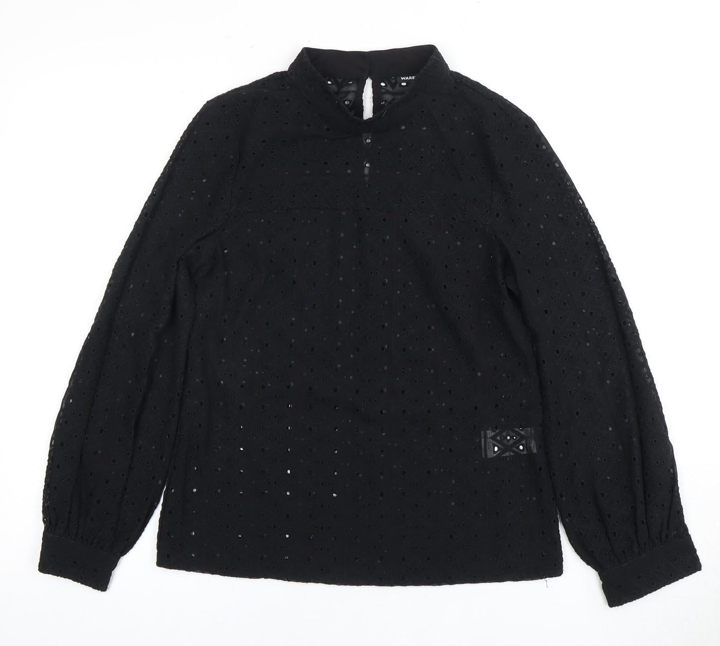 Warehouse Black Embroidered Women's Blouse Size 8