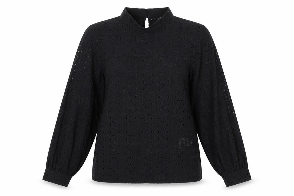 Warehouse Black Embroidered Women's Blouse Size 8