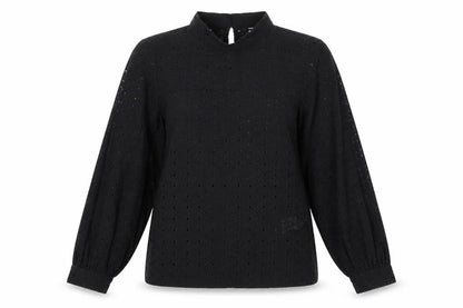 Warehouse Black Embroidered Women's Blouse Size 8