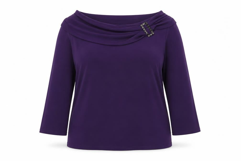 Wallis Women's Purple Cowl Neck Blouse Size 14