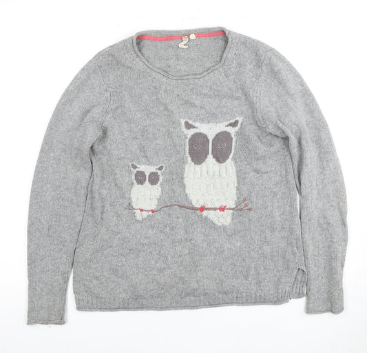 Billie Blush Women’s Grey Owl Pullover Jumper - M