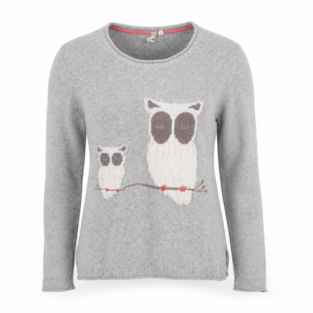 Billie Blush Women’s Grey Owl Pullover Jumper - M