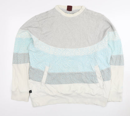 Multicoloured Mens Sweatshirt, L, Pullover, Logo Accents