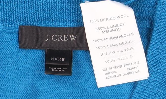 J.Crew Women's Blue 2XS Merino Wool Pullover Jumper