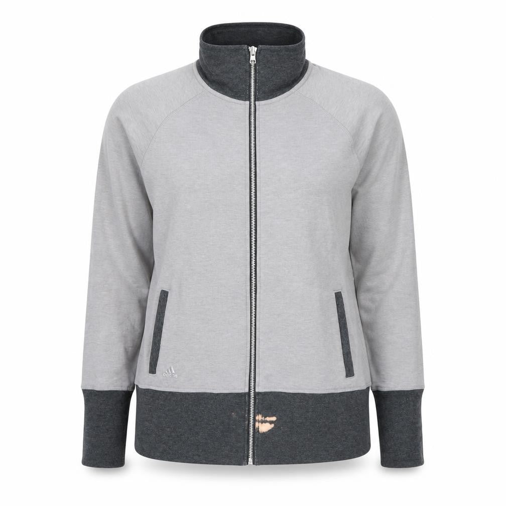 Adidas Grey Full Zip Sweatshirt Unisex M Lightweight