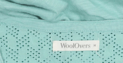 WoolOvers Women's Blue V-Neck Blouse M Long Sleeve