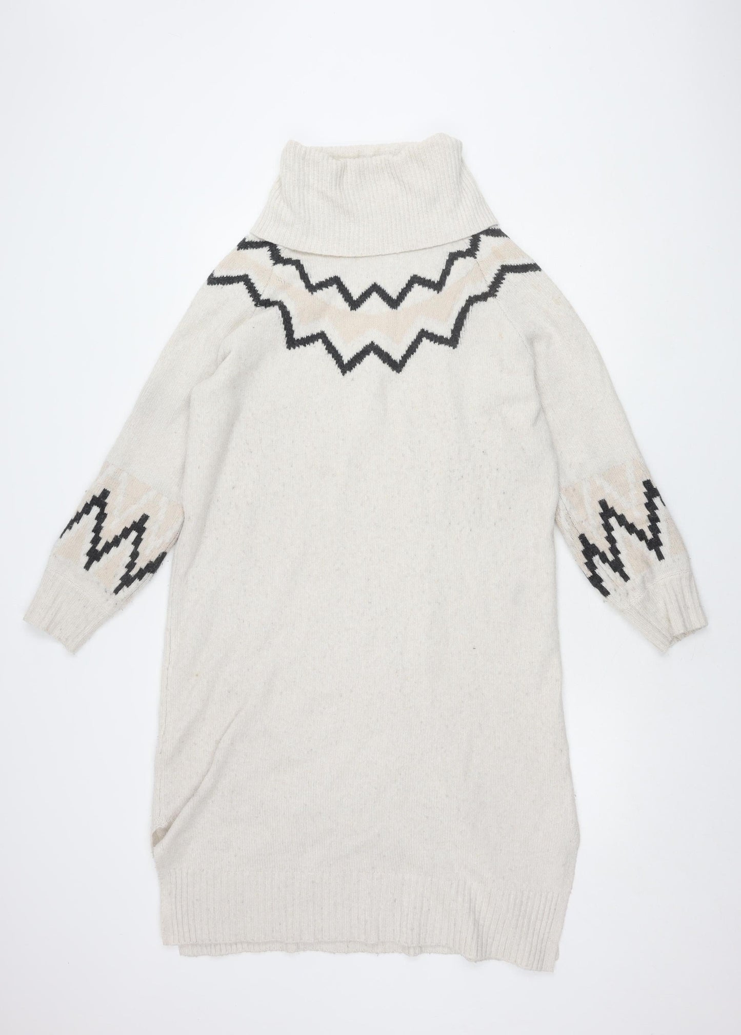 Mint Velvet Women's Ivory Geometric Knit Jumper S