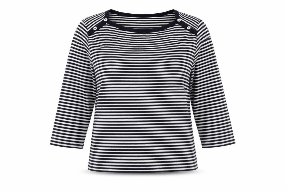 Viz-A-Viz Women's Navy Striped T-Shirt, Size 16