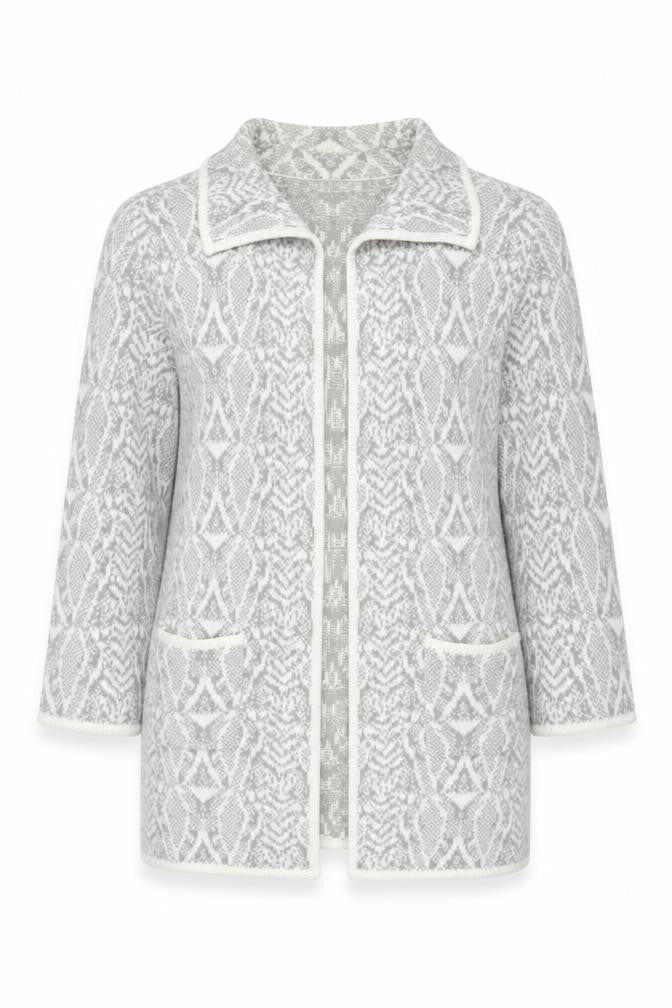 David Emanuel Women's Grey XL Open Front Cardigan Jumper