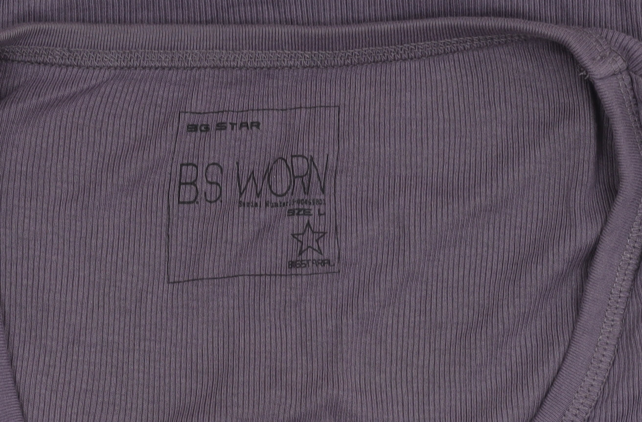 BIG STAR Purple Anime Tank Top - Size L, Casual Cotton