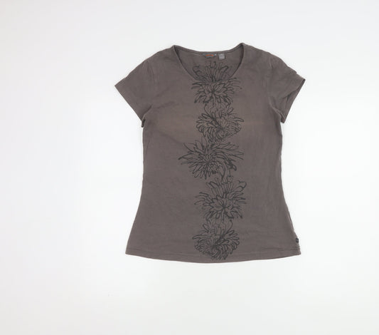 Merrell Women's T-Shirt Grey Floral Print Size S