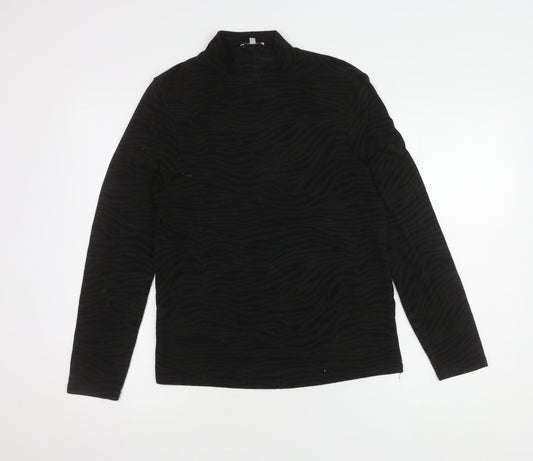 Sonder Studio Women's Black Animal Print Top Size 14