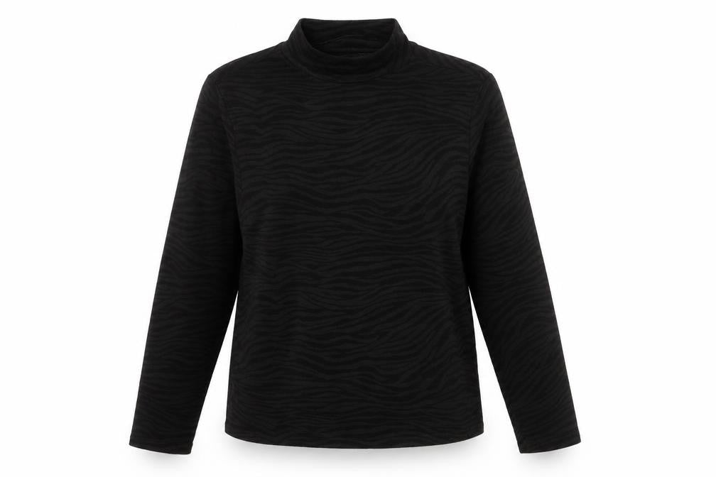 Sonder Studio Women's Black Animal Print Top Size 14