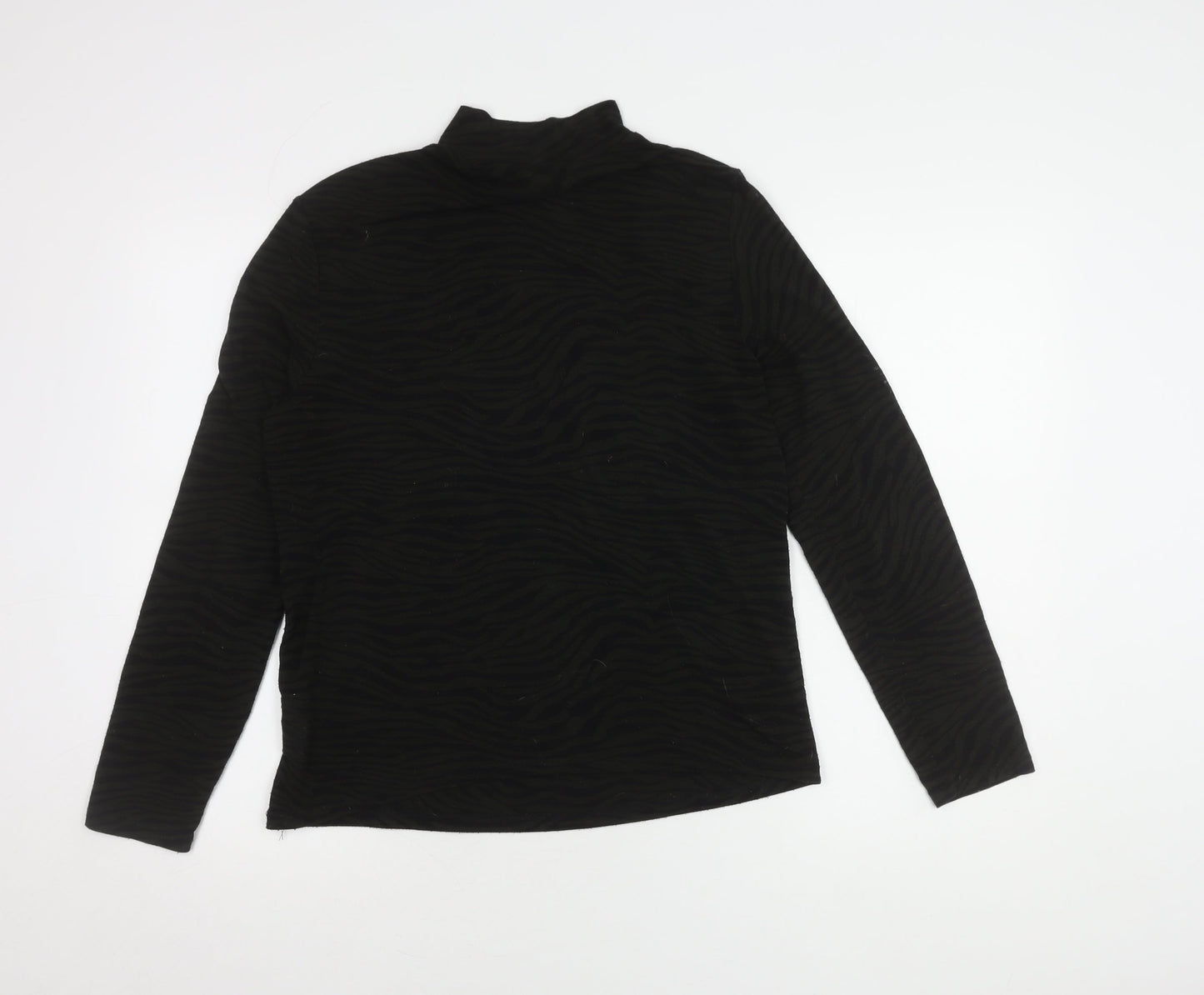 Sonder Studio Women's Black Animal Print Top Size 14
