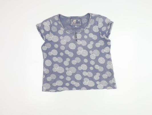 Rocha John Rocha Blue Floral Henley T-Shirt Size 16