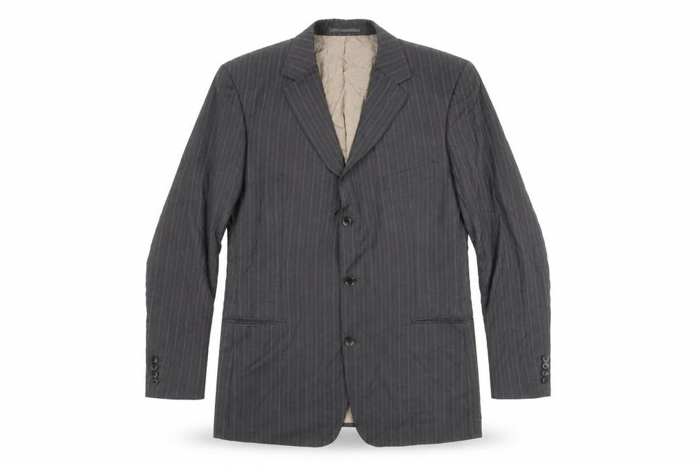 Hugo Boss Men's Grey Striped Suit Jacket 48