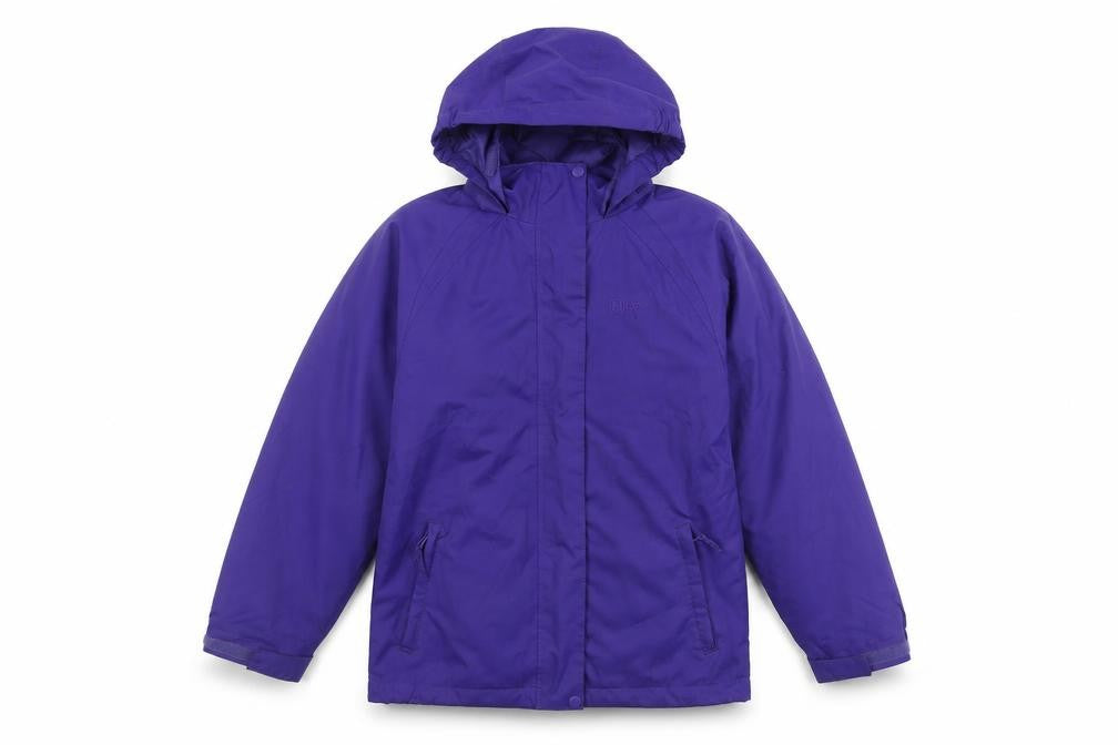 Higear Girls' Purple Rain Coat, 11-12 Years, Hooded, Lined