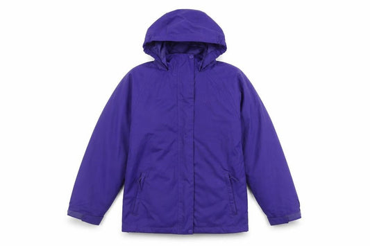 Higear Girls' Purple Rain Coat, 11-12 Years, Hooded, Lined