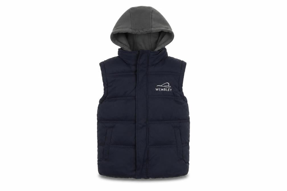 Wembley Boys Black Puffer Jacket 7-8 Years Hooded Winter