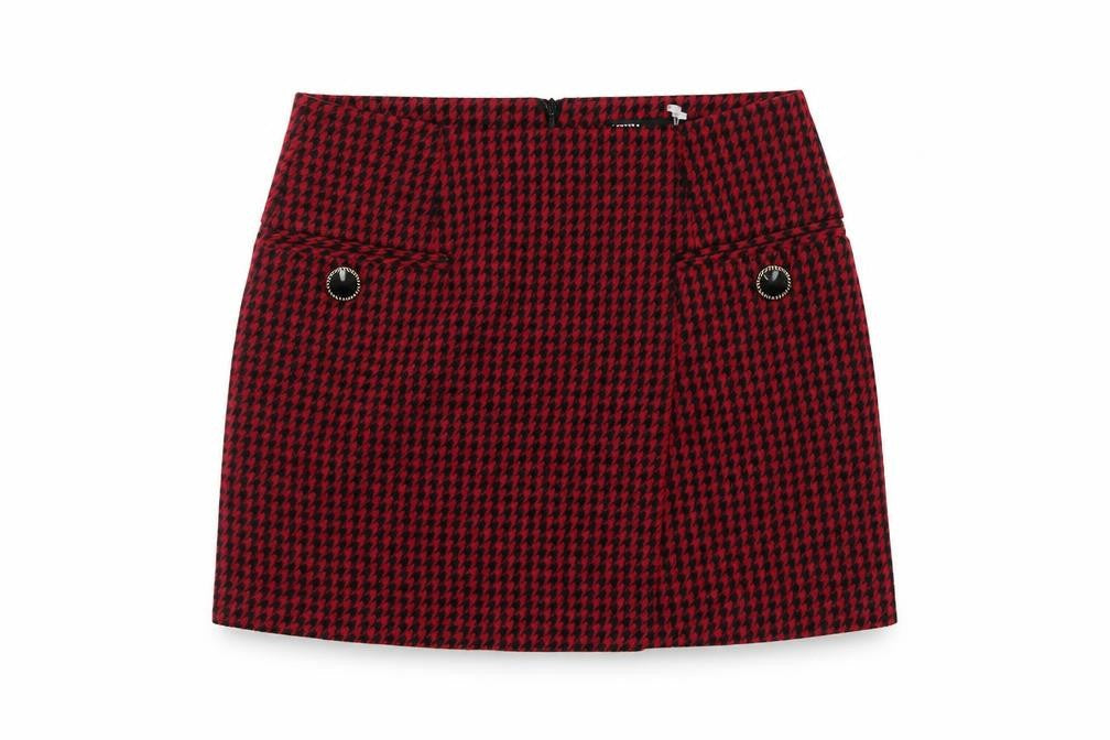 Zara Women's Multicoloured Herringbone Skirt - XS