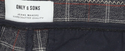 Brand and care label for Only & Sons Check Pattern Shorts, Men's, size 32