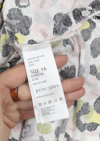 Close-up detail of Principles Women's Multicoloured Floral Top, size 16