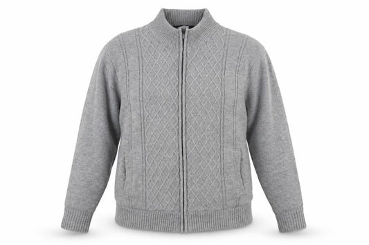 PEGASUS Men's Grey Full Zip 2XL Jumper High Neck