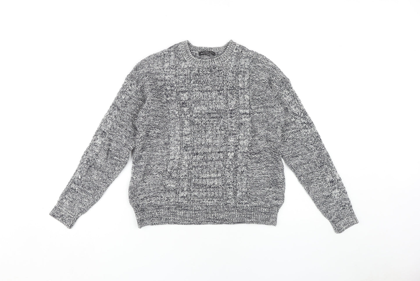 Mango Women's Grey Cable-Knit Pullover Jumper, Size 12