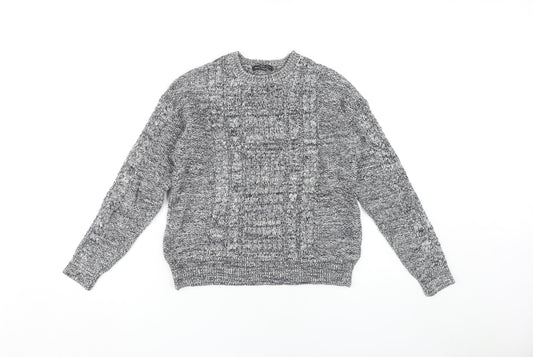 Mango Women's Grey Cable-Knit Pullover Jumper, Size 12