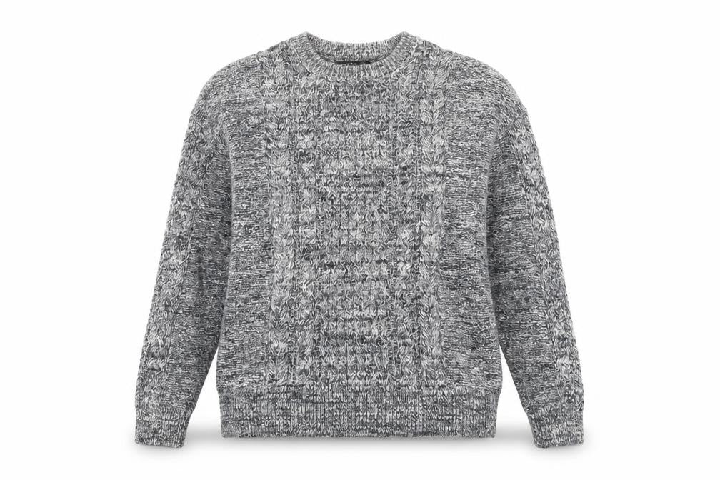Mango Women's Grey Cable-Knit Pullover Jumper, Size 12