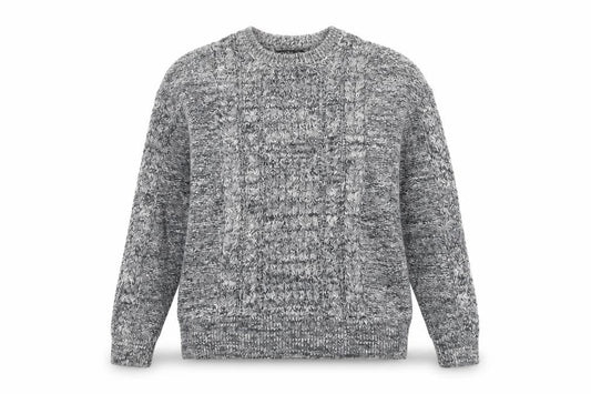 Mango Women's Grey Cable-Knit Pullover Jumper, Size 12
