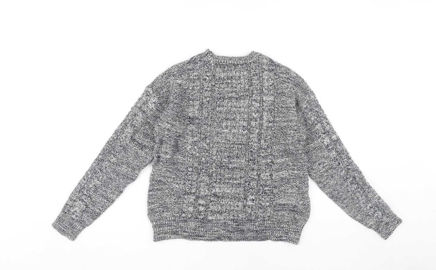 Mango Women's Grey Cable-Knit Pullover Jumper, Size 12