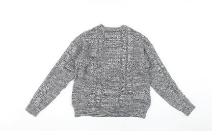 Mango Women's Grey Cable-Knit Pullover Jumper, Size 12
