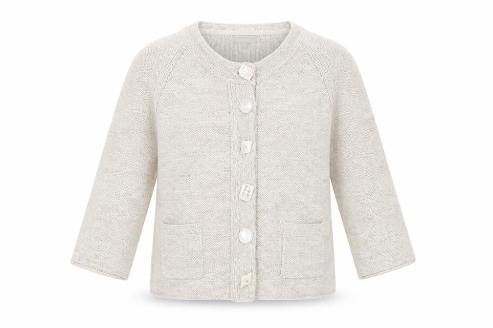 Per Una Women's Beige Cardigan Medium Round Neck