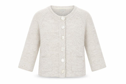 Per Una Women's Beige Cardigan Medium Round Neck