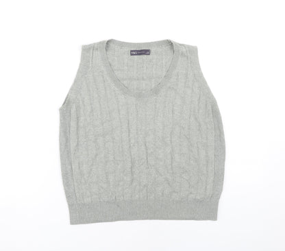 Marks Womens & Spencer Grey V-Neck Sleeveless Vest