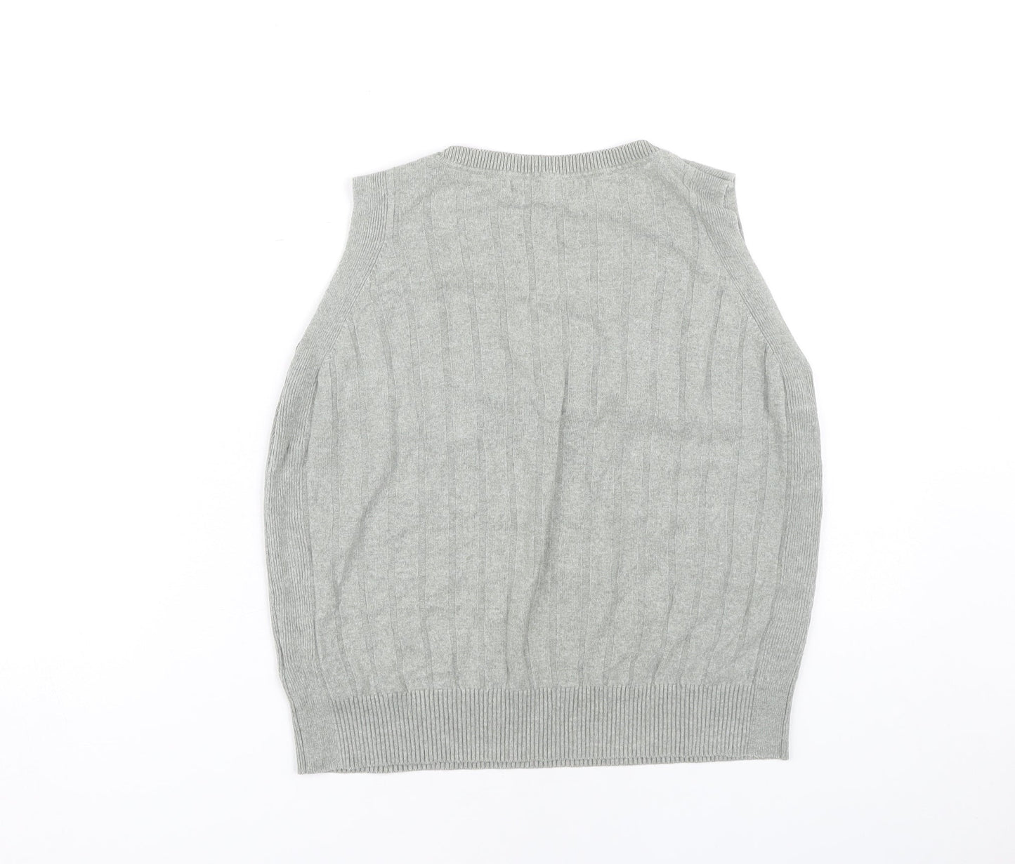 Marks and Spencer Unisex Grey V-Neck Sleeveless Vest
