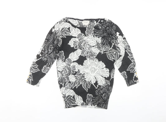 Next Women's Black Floral Pullover Jumper Size 8