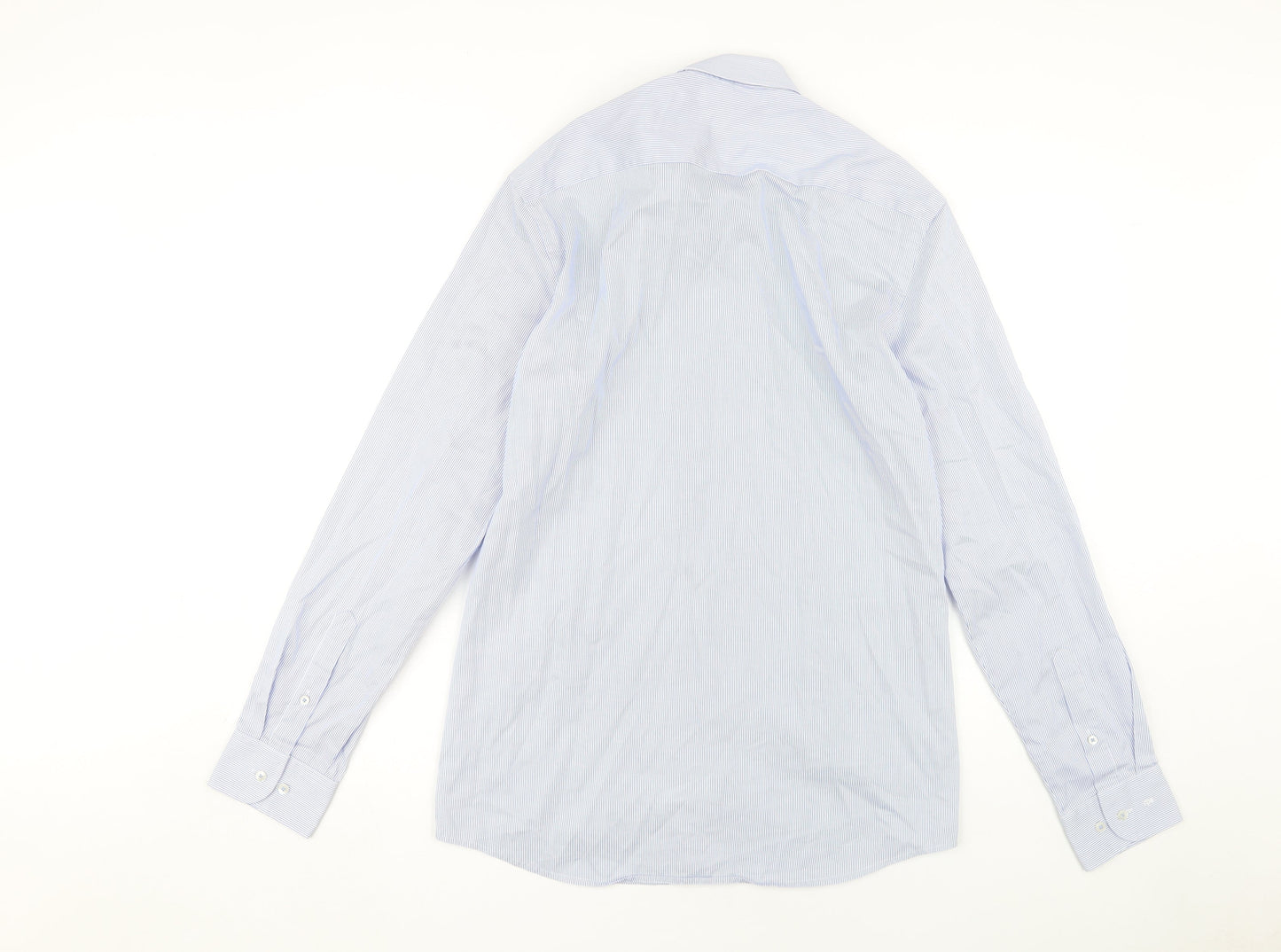 Eterna Men's Slim Fit Blue Striped Dress Shirt