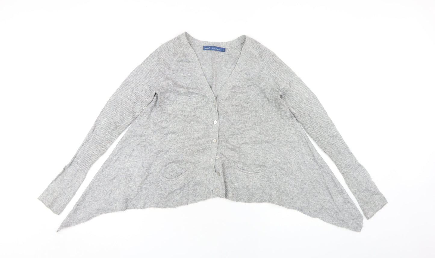 Next Women's Grey V-Neck Cardigan Size 8